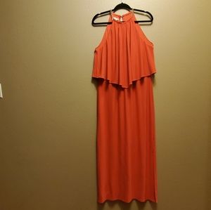 Dress Barn Coral Halter Maxi Dress